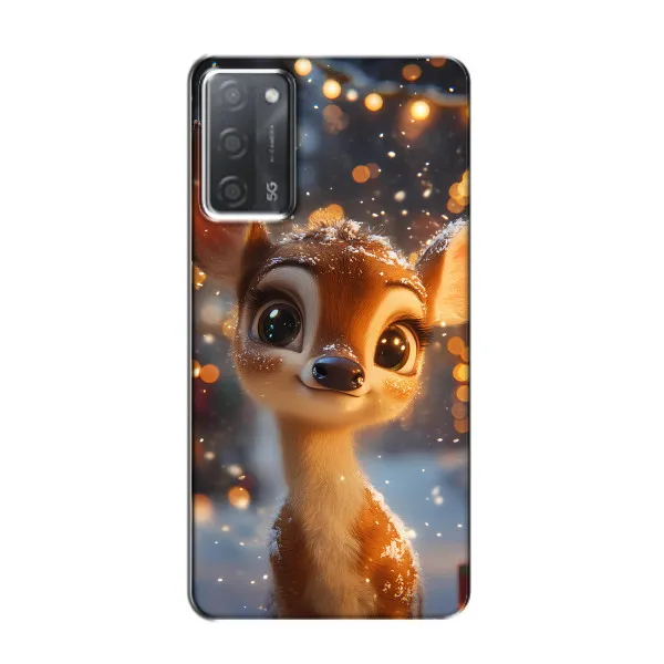Чехол с принтом «Олененок среди гирлянд» для OPPO A55