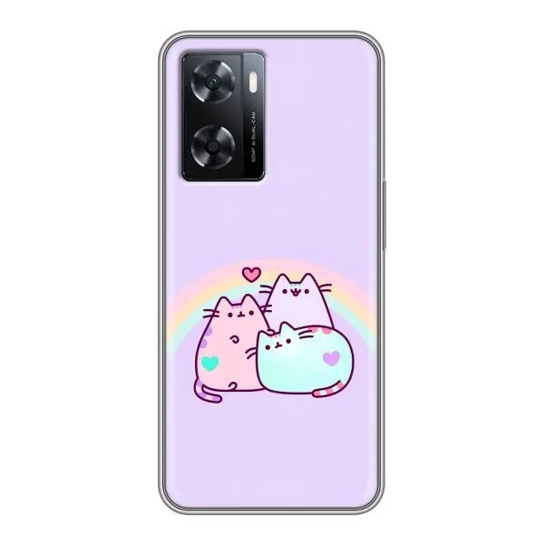 Чехол с принтом «Радужные котики» для OPPO A57s