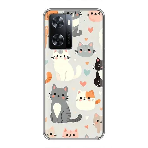 Чехол с принтом «Коллаж котов» для OPPO A57s