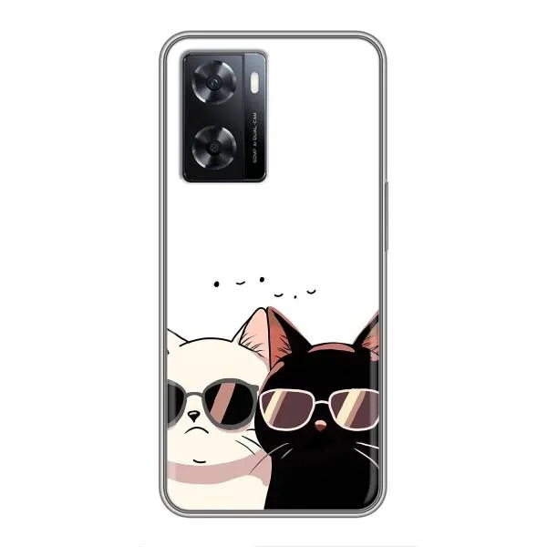 Чехол с принтом «Коты в очках» для OPPO A57s