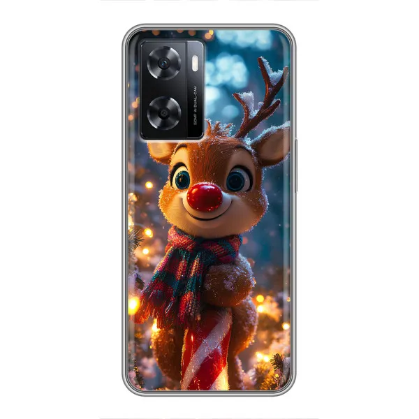 Чехол с принтом «Олень с шарфом» для OPPO A57s