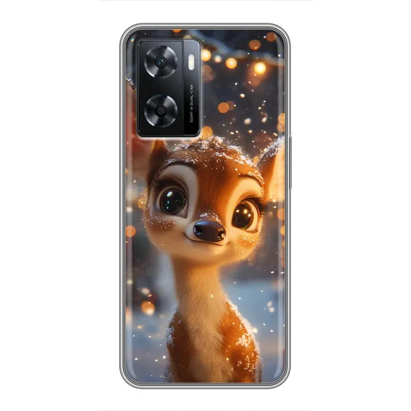 Чехол с принтом «Олененок среди гирлянд» для OPPO A57s