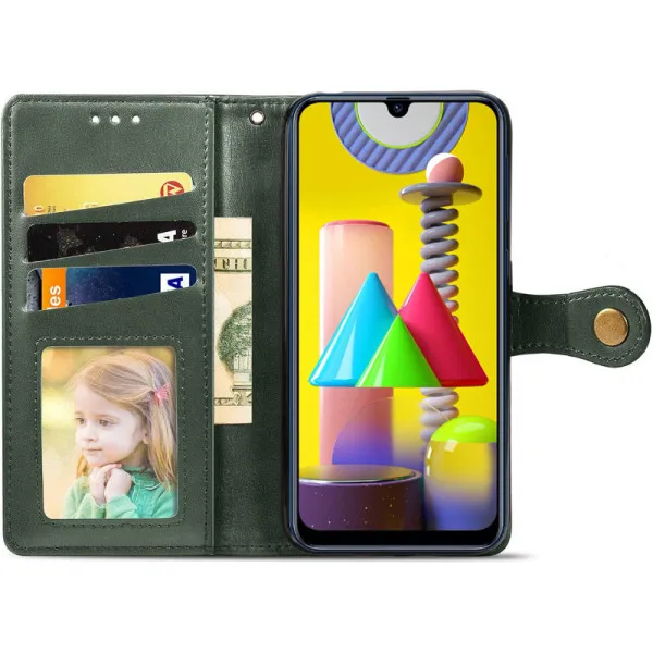 Кожаный чехол-книжка GETMAN Gallant (PU) для Oppo A58 4G — Зеленый — фото 2