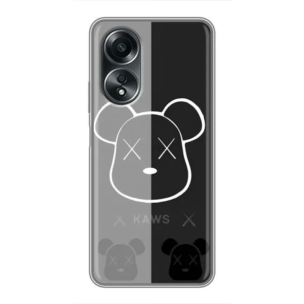 Чехол с принтом «БеарБрик глаза» для OPPO A58 (4G)
