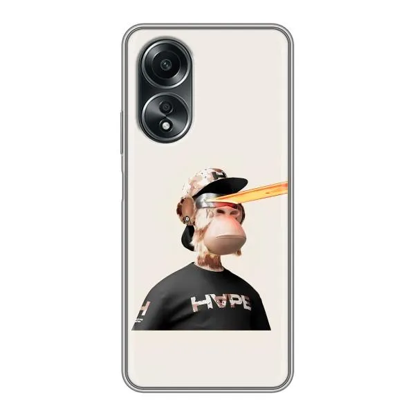 Чехол с принтом «обезьяна NFT в очках» для OPPO A58 (4G)