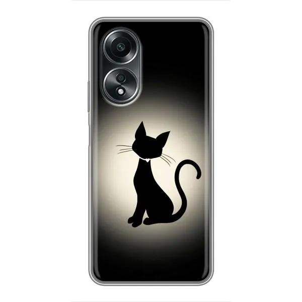 Чохол з принтом «Силует котика» для OPPO A58 (4G)
