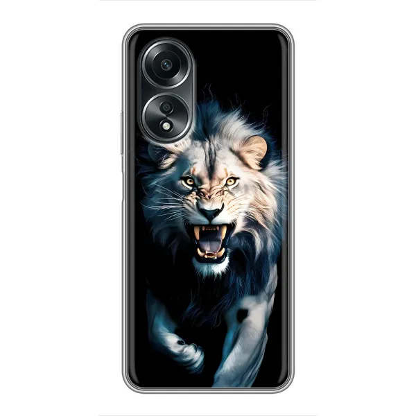Чехол с принтом «Лев в темноте» для OPPO A58 (4G)