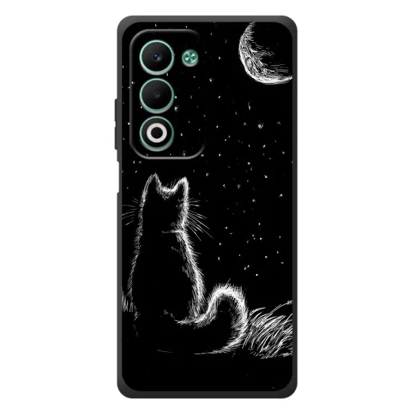 Чехол с принтом «Котик и луна» для OPPO A5m