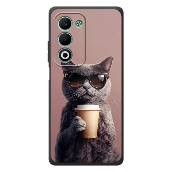 Чехол с принтом «Кот с кофе» для OPPO A5m Чехол с принтом «Кот с кофе» для OPPO A5m