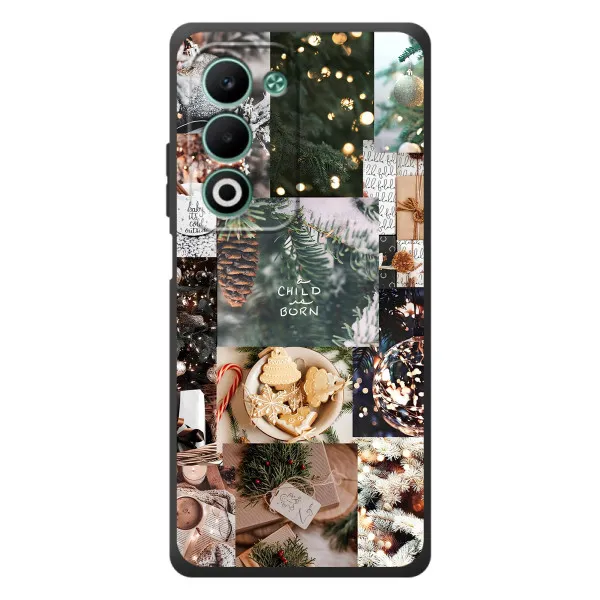 Чехол с принтом «Рождественский коллаж» для OPPO A5m