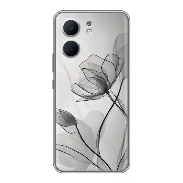 Чехол с принтом «Черные цветы» для OPPO A5x