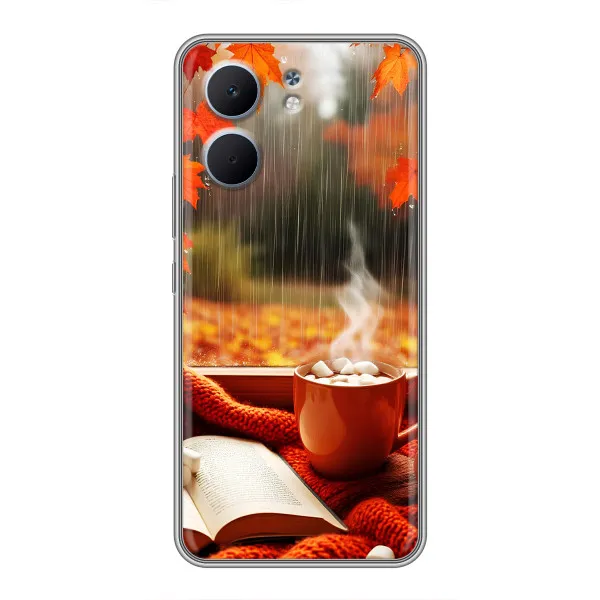 Чехол с принтом «Кофе и дождь» для OPPO A5x