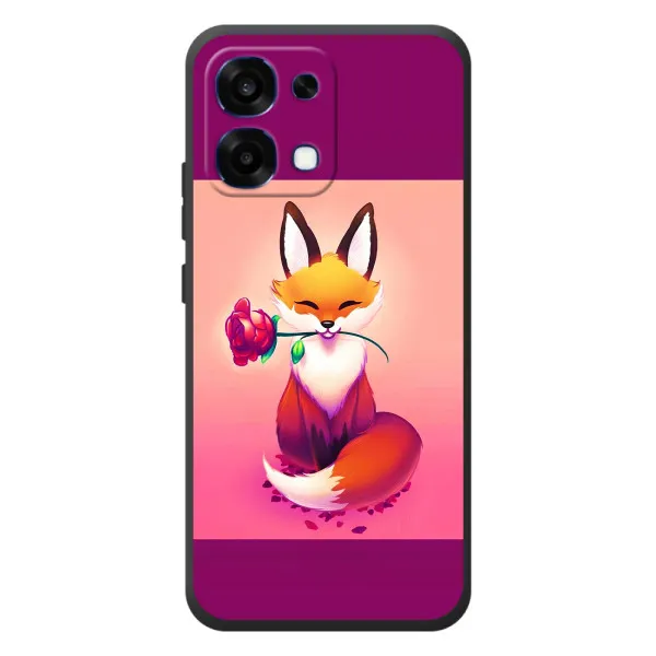 Чехол с принтом «Лисичка с розочкой» для OPPO A6 Pro