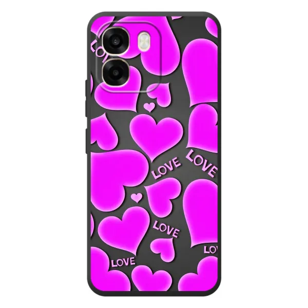 Чехол с принтом «Pink hearts» для OPPO A6