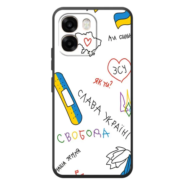 Чехол с принтом «Стикер» для OPPO A6