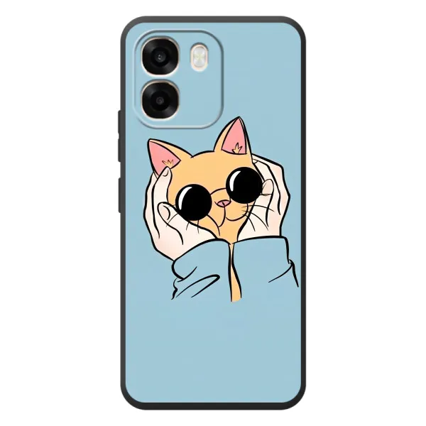 Чехол с принтом «Котик в очках» для OPPO A6