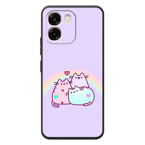 Чехол с принтом «Радужные котики» для OPPO A6