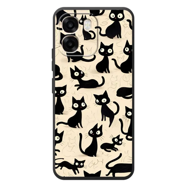 Чехол с принтом «Черные коты» для OPPO A6