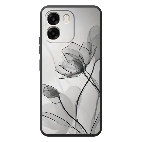Чехол с принтом «Черные цветы» для OPPO A6 Чехол с принтом «Черные цветы» для OPPO A6