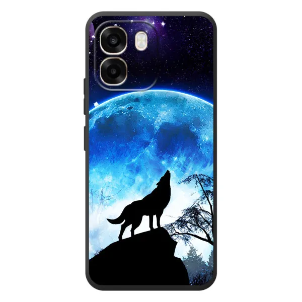 Чехол с принтом «Волк на луну» для OPPO A6