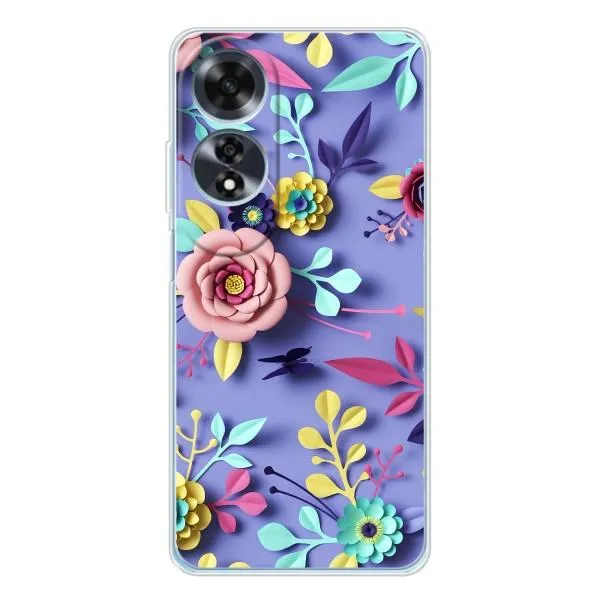 Чехол с принтом «Цветочный дизайн» для OPPO A60 5G