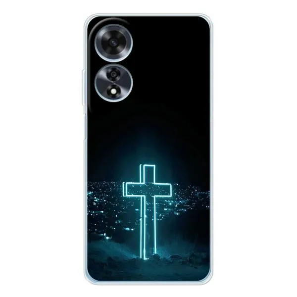 Чехол с принтом «Крест и город» для OPPO A60 5G
