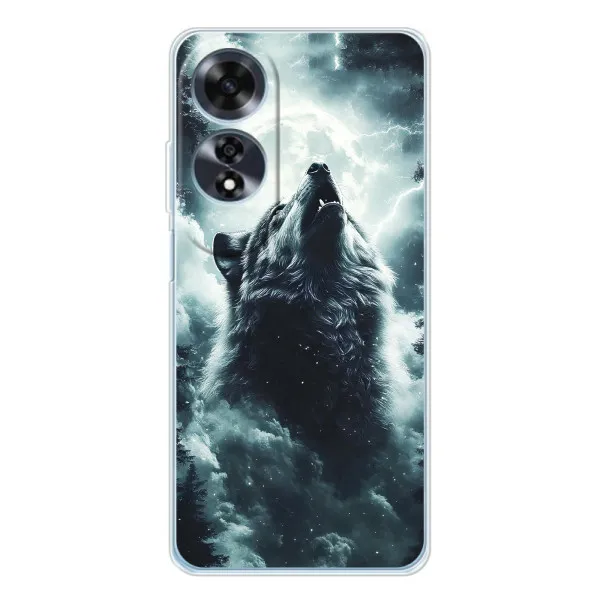 Чехол с принтом «Волк в облаках» для OPPO A60 5G