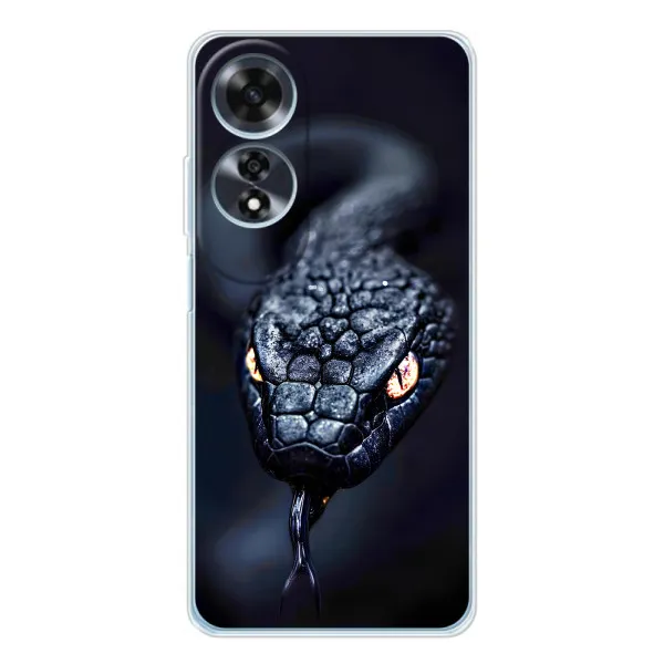 Чехол с принтом «Черная змея» для OPPO A60 5G