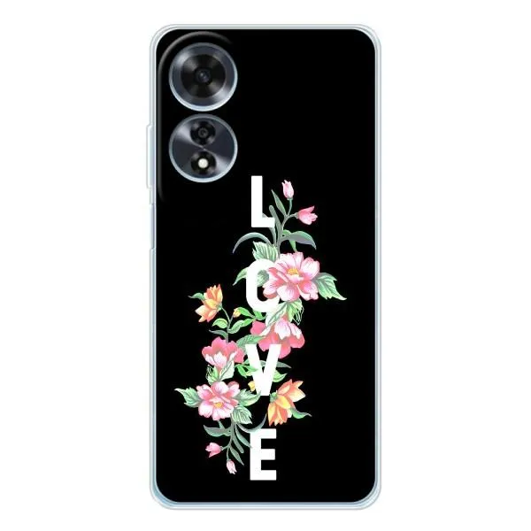 Чехол с принтом «Цветы LOVE» для OPPO A60 Чехол с принтом «Цветы LOVE» для OPPO A60