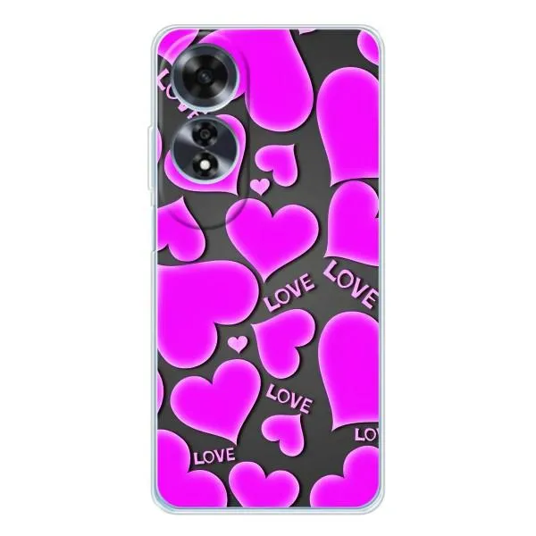 Чехол с принтом «Pink hearts» для OPPO A60 Чехол с принтом «Pink hearts» для OPPO A60