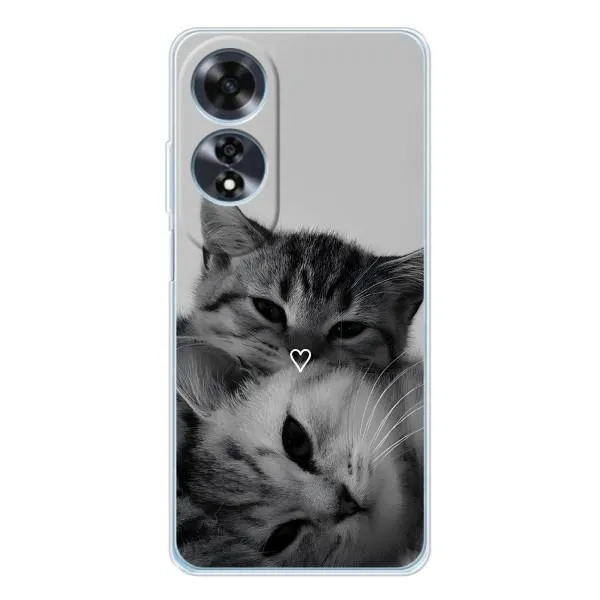 Чехол с принтом «Пара котов» для OPPO A60