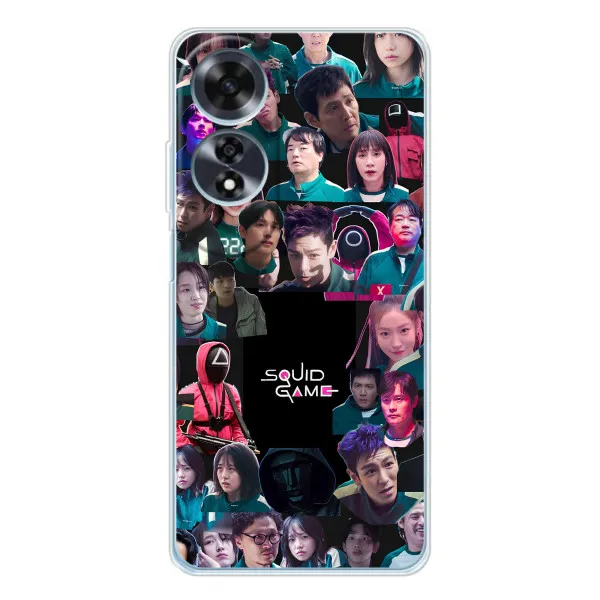 Чехол с принтом «Коллаж Игра кальмара» для OPPO A60 Чехол с принтом «Коллаж Игра кальмара» для OPPO A60