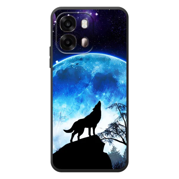 Чохол з принтом «Вовк на місяць» для OPPO A6s