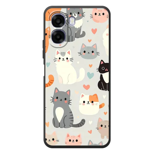 Чохол з принтом «Колаж котів» для OPPO A6x