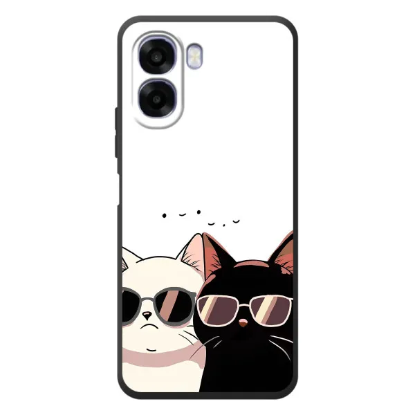 Чохол з принтом «Коти в окулярах» для OPPO A6x