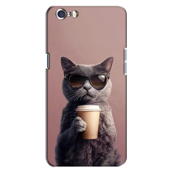 Чехол с принтом «Кот с кофе» для OPPO A71