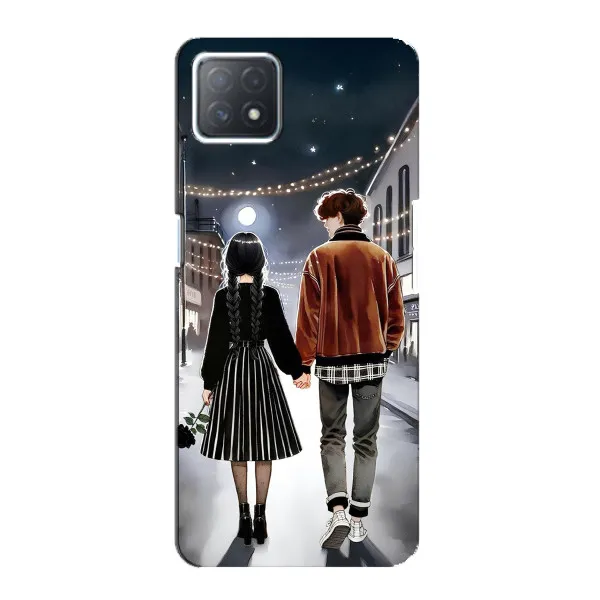 Чехол с принтом «Уэнздей и Тайлер» для OPPO A73 (5G)