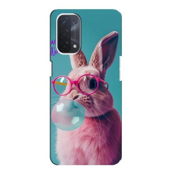 Чехол с принтом «Кролик в очках» для OPPO A74 (5G)