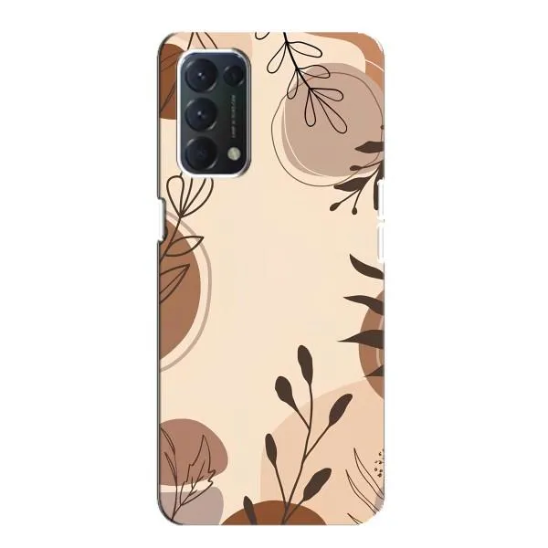 Чохол з принтом «Коричневі квіти» для OPPO A74