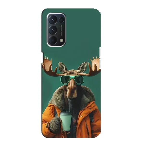 Чохол з принтом «Лось з кавою» для OPPO A74 Чохол з принтом «Лось з кавою» для OPPO A74