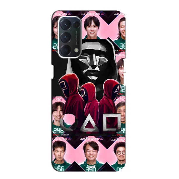 Чехол с принтом «Участники Игра кальмара» для OPPO A74 Чехол с принтом «Участники Игра кальмара» для OPPO A74