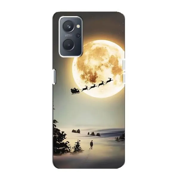 Чехол с принтом «Санта на луне» для OPPO A76