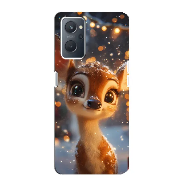 Чехол с принтом «Олененок среди гирлянд» для OPPO A76 Чехол с принтом «Олененок среди гирлянд» для OPPO A76