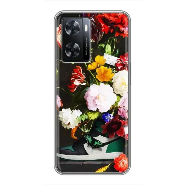 Чехол с принтом «Nike цветы» для OPPO A77 Чехол с принтом «Nike цветы» для OPPO A77