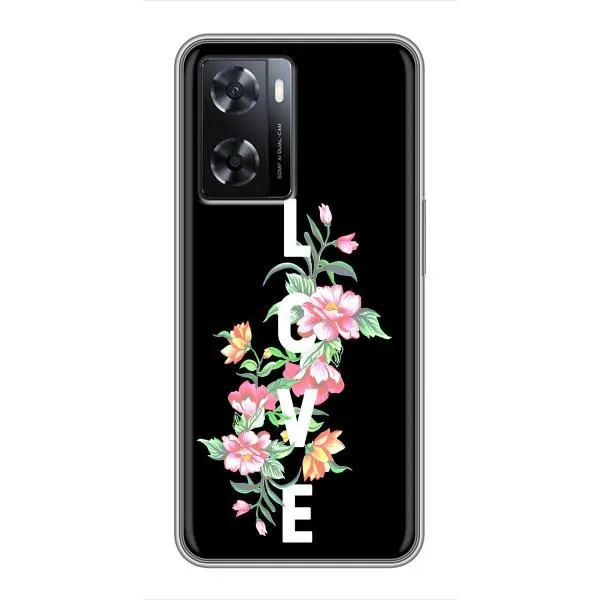Чехол с принтом «Цветы LOVE» для OPPO A77
