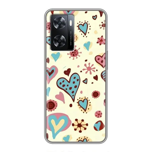 Чехол с принтом «Сердечки» для OPPO A77