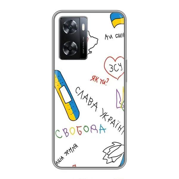 Чехол с принтом «Стикер» для OPPO A77