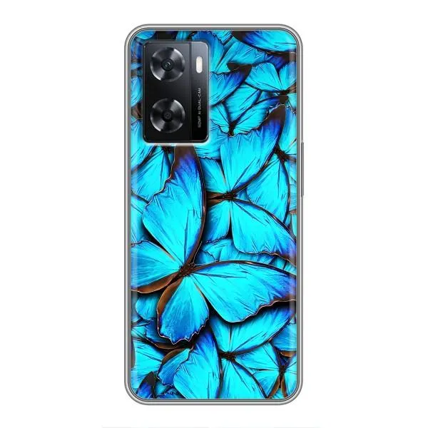 Чохол з принтом «Сині метелики» для OPPO A77