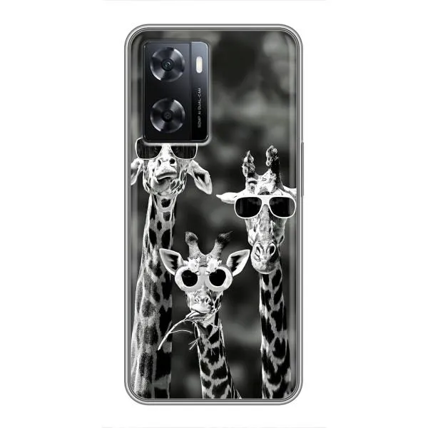 Чехол с принтом «Жирафы в очках» для OPPO A77