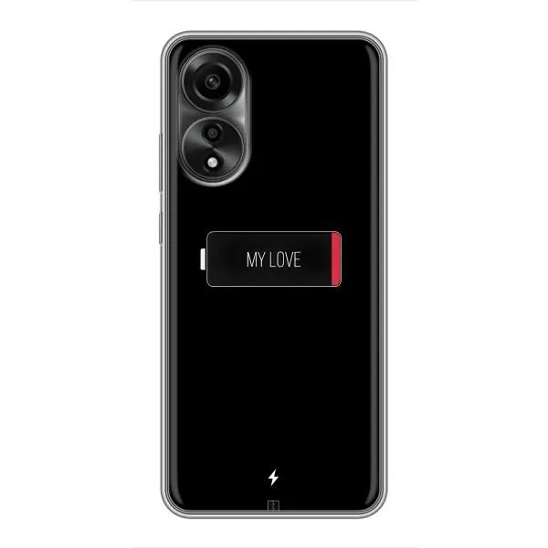 Чехол с принтом «Love battery» для OPPO A78 (4G)